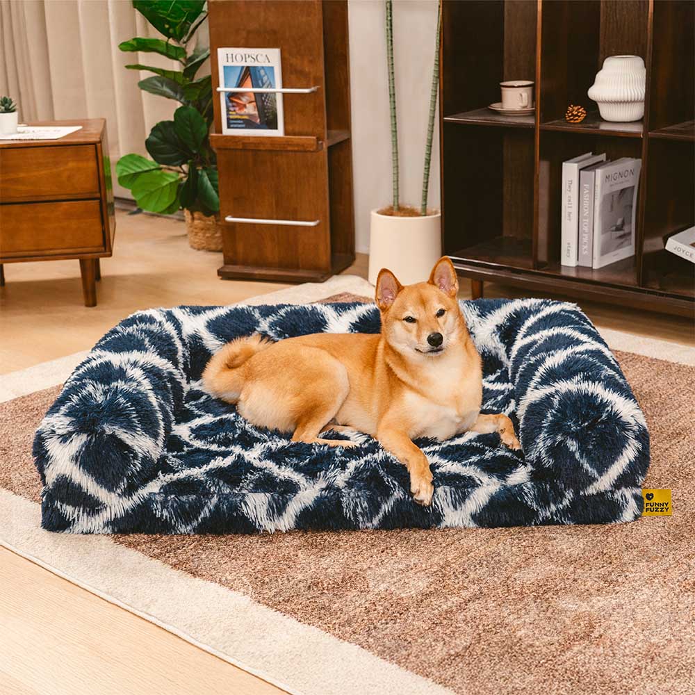 Divano Letto Ortopedico per Cani a Cuscino Classico a Quadri - Comfort Accogliente