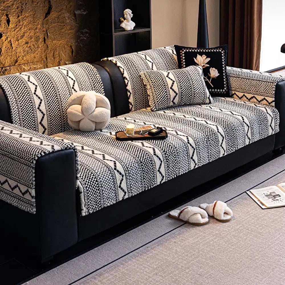 Copertura per divano classica in plaid, resistente ai graffi, comoda e antiscivolo.