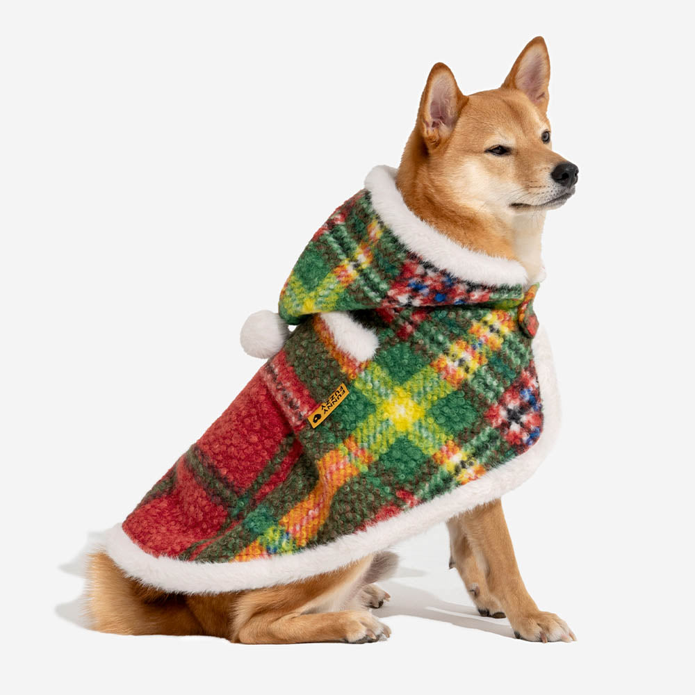 Poncho Classico a Quadri Caldo per Umani e Cani - Compagni Festivi
