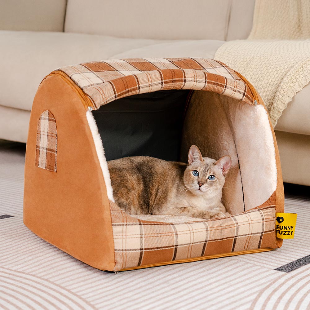 Letto ortopedico per gatti con plaid classico - Cabin Retreat