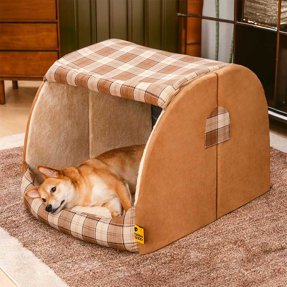 Lit orthopédique pour chien Classical Plaid House - Retraite chaleureuse