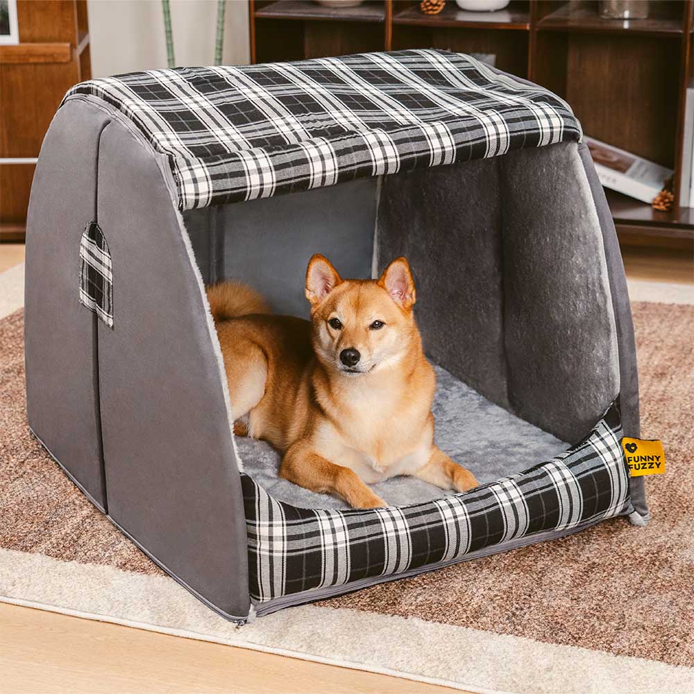 Letto per cani ortopedico Classical Plaid House - Rifugio caldo