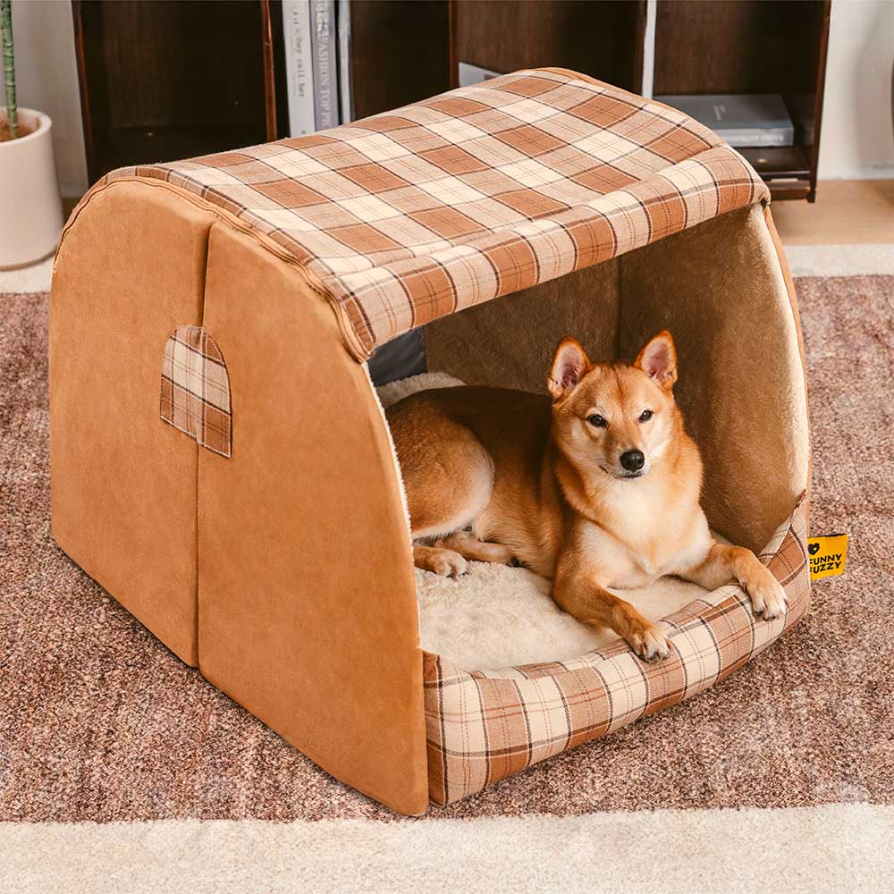 Letto per cani ortopedico Classical Plaid House - Rifugio caldo