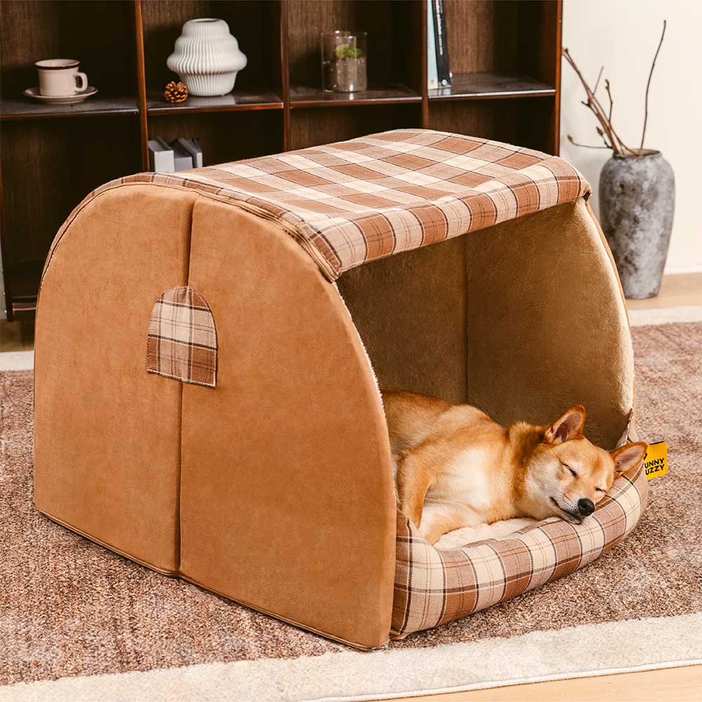 Klassisches orthopädisches Hundebett von Plaid House – warmer Rückzugsort