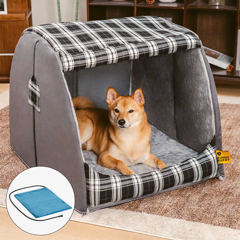 Letto per cani ortopedico Classical Plaid House - Rifugio caldo