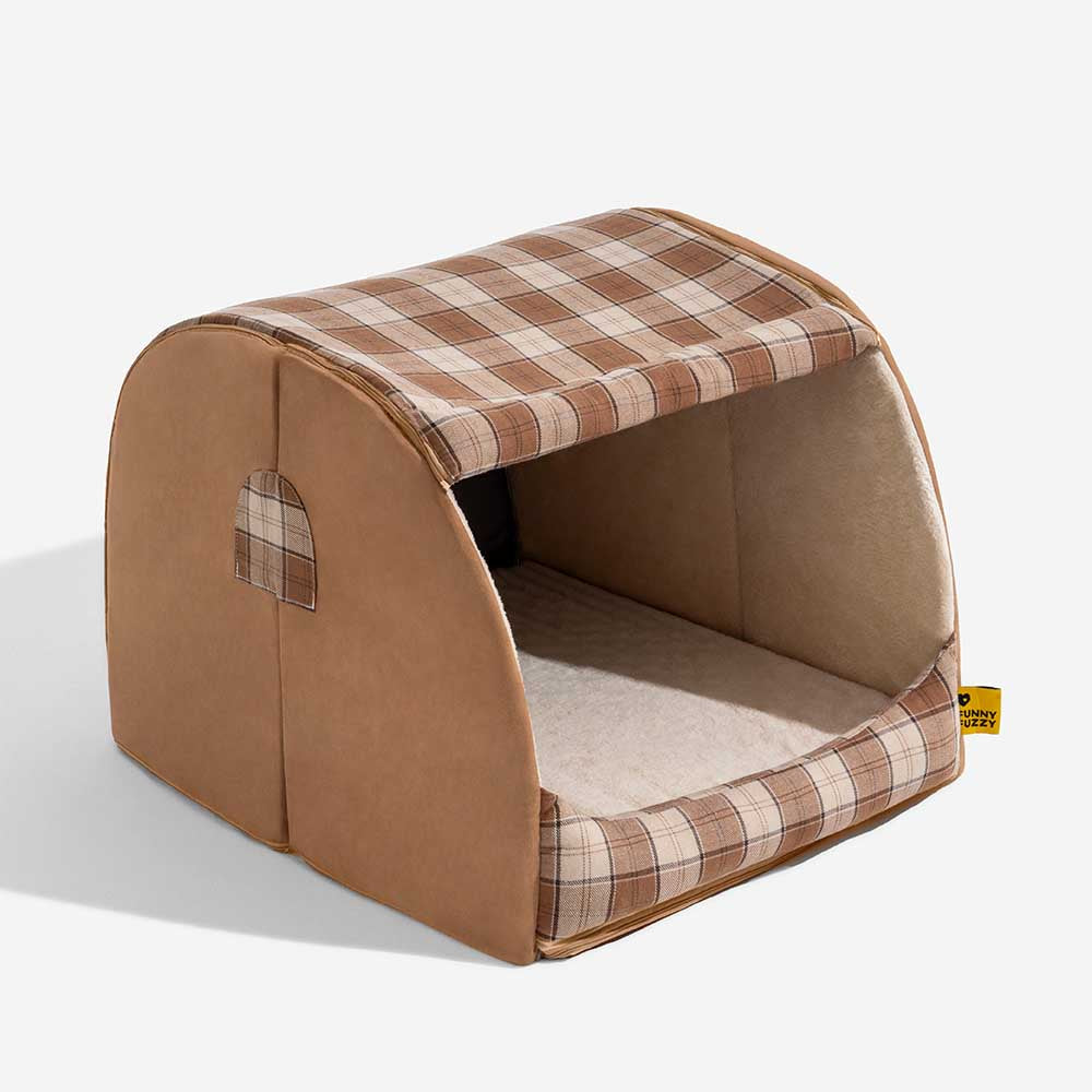 Letto per cani ortopedico Classical Plaid House - Rifugio caldo