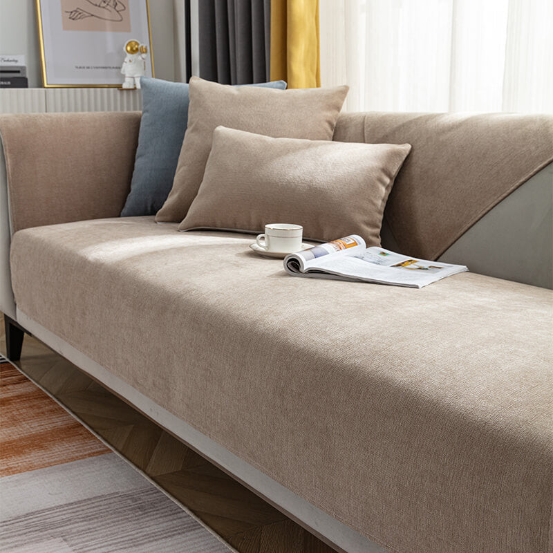 Copertura protettiva per divano in chenille confortevole color vermiglio