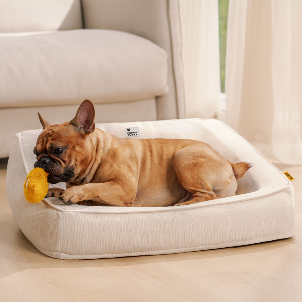 Letto per cani ortopedico di supporto con cuscini.