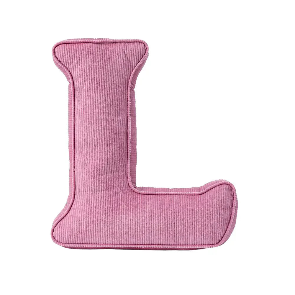 Cuscino a forma di lettera in corduroy morbido e abbracciante
