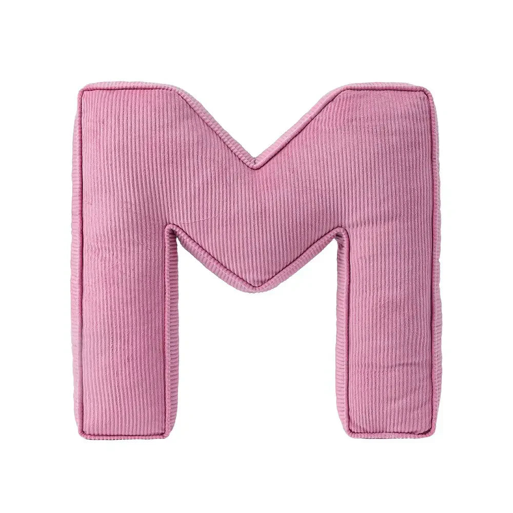 Cuscino a forma di lettera in corduroy morbido e abbracciante