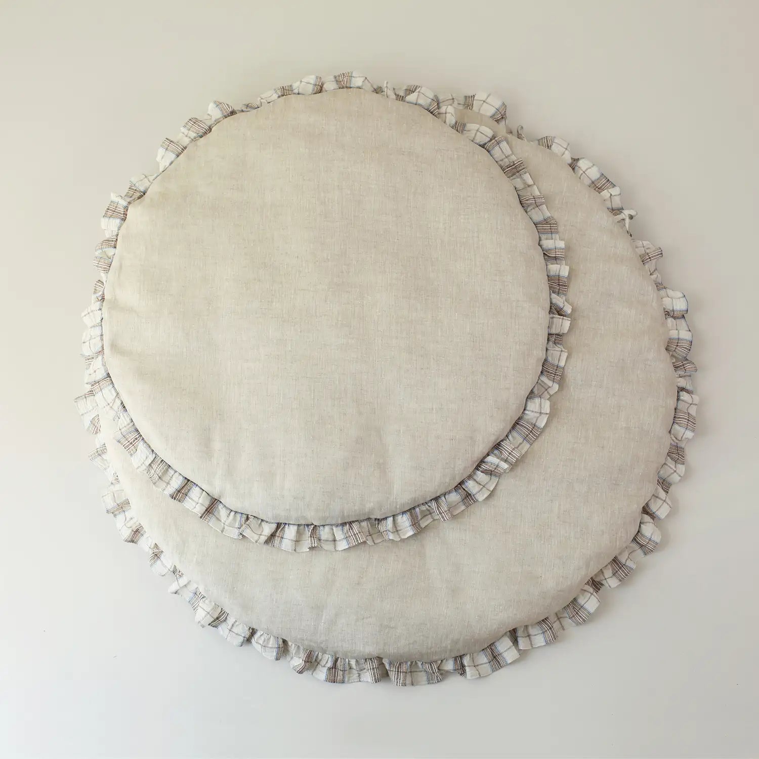 Tappeto per animali rotondo antiscivolo in stile country chic a quadri - Grande spazio