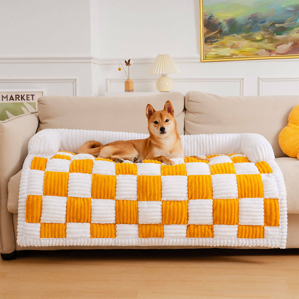 Coperta per animali in plaid patchwork, protettore per mobili, copertura per divano