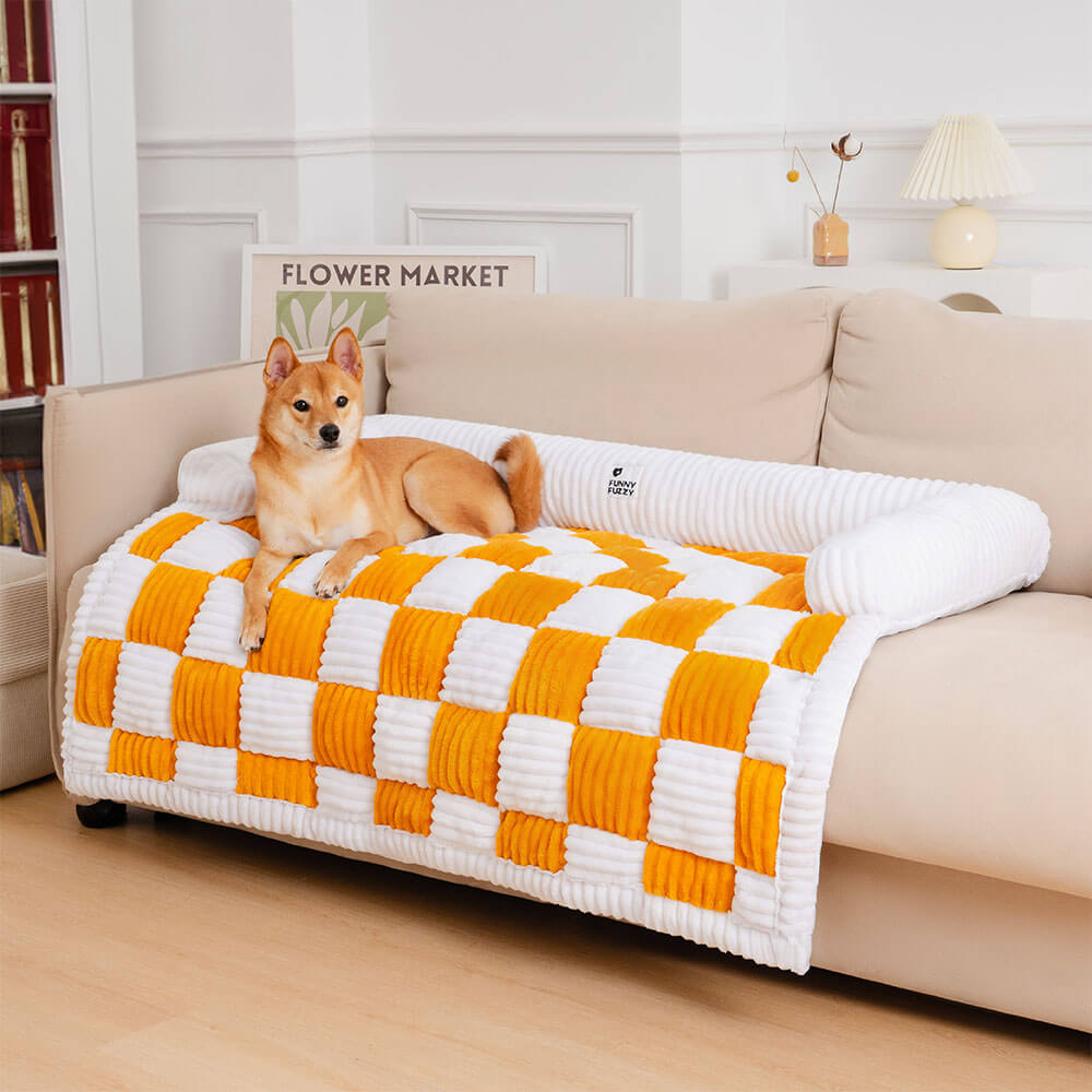 Coperta per animali in plaid patchwork, protettore per mobili, copertura per divano