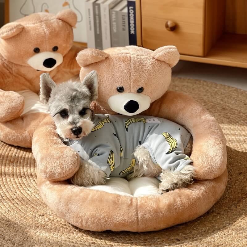 Letto per gatti a forma di orsetto, staccabile e coccoloso.