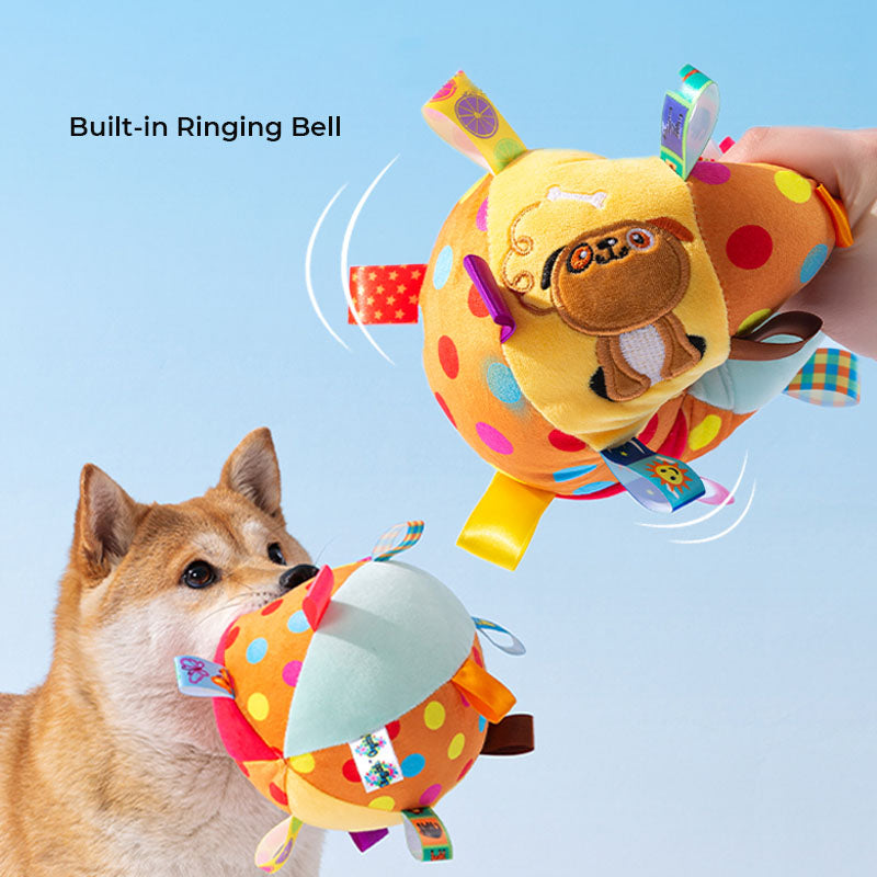 Simpatici giocattoli interattivi per cani con palline stridule ricamate