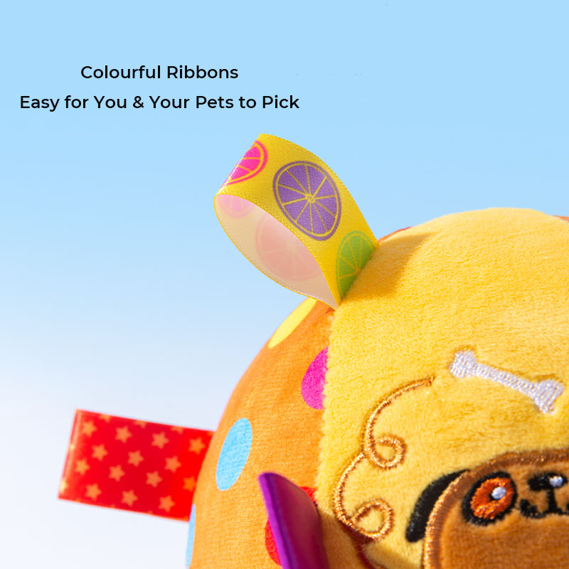 Simpatici giocattoli interattivi per cani con palline stridule ricamate