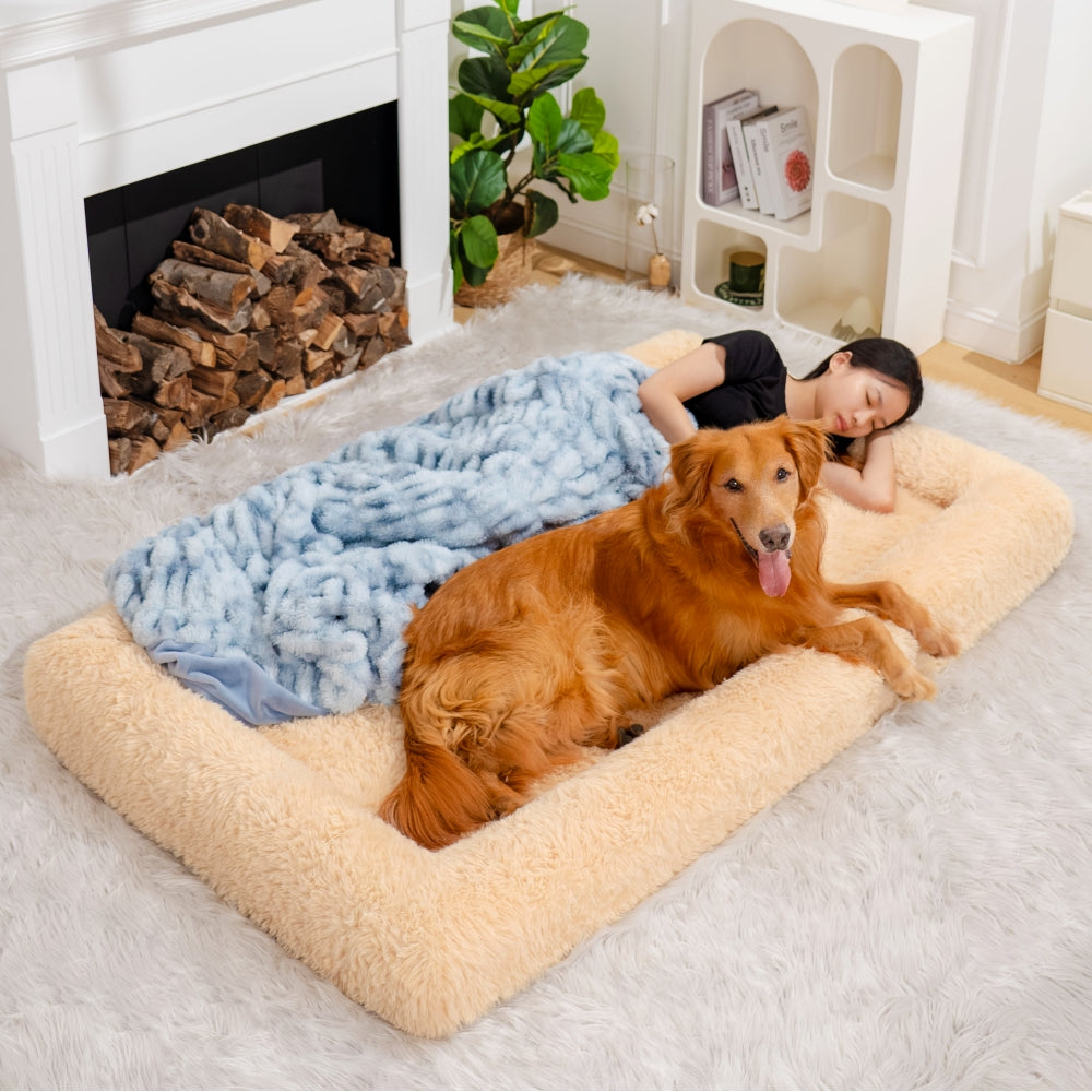Letto ovale super grande di lusso per un sonno più profondo - letto per cani umani.