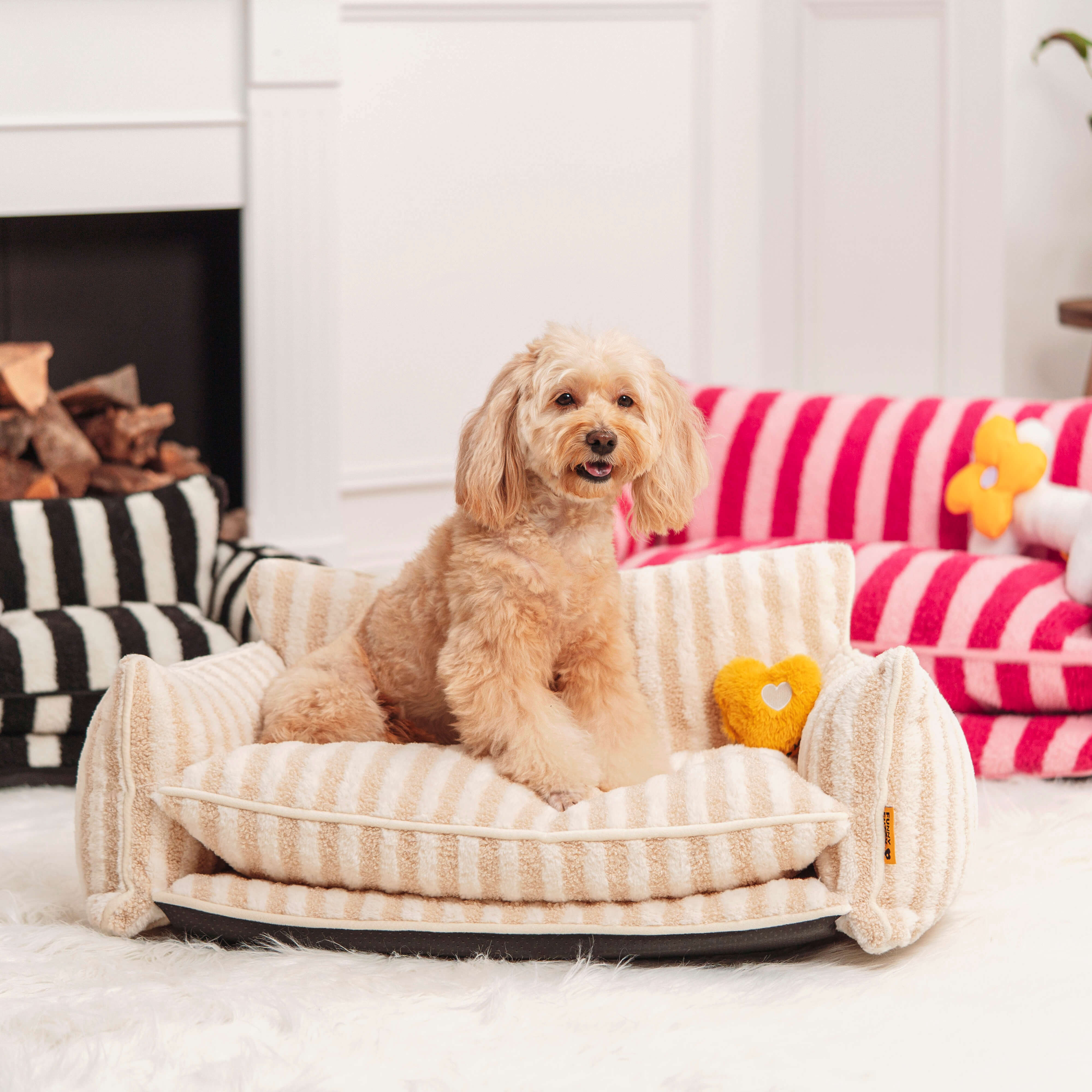 FUNNYFUZZY Cuore Morbido Giocattolo Squeaky per Cani
