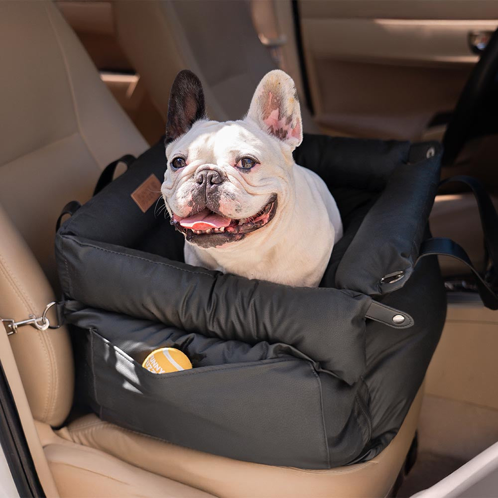 Seggiolino Auto Rialzato Deluxe per Cani in Ecopelle - Urban Voyager