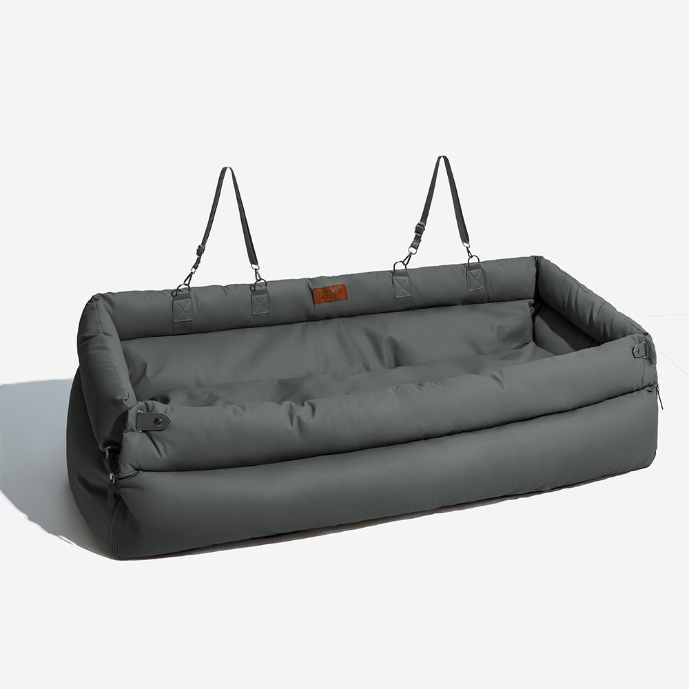 Cama elevadora grande de lujo con asiento de coche para perros de piel sintética - Urban Voyager