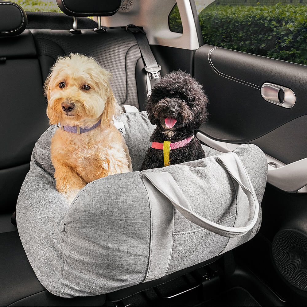 Letto per auto a forma di cuore vintage a scacchi per cani