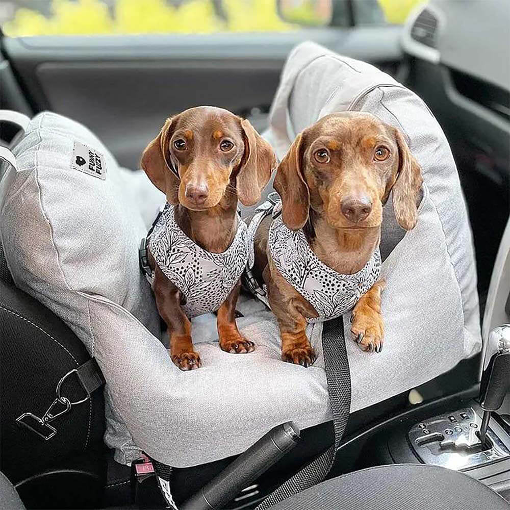 Letto per auto a forma di cuore vintage a scacchi per cani
