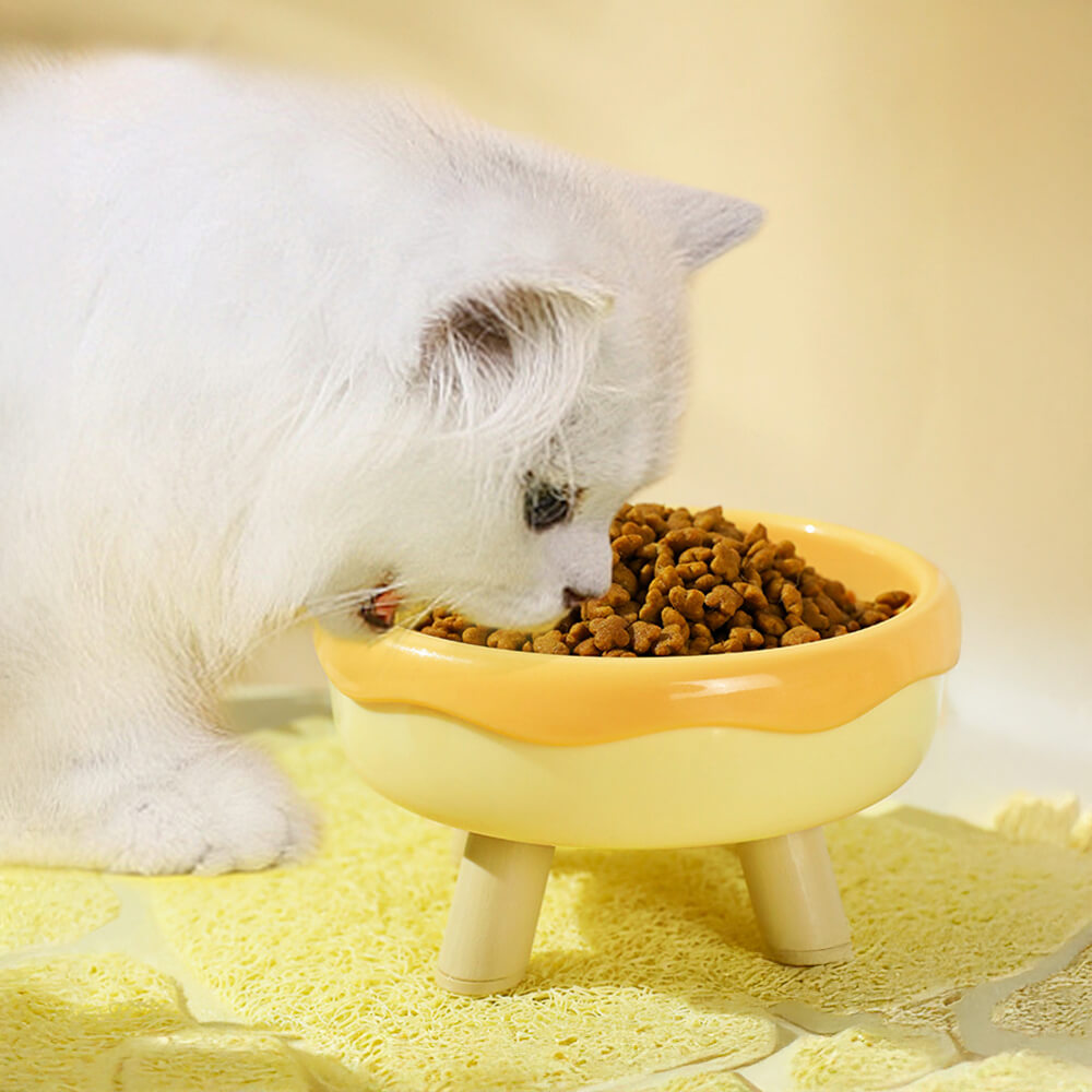 Ciotola per animali con protezione per il collo elevata a forma di donut