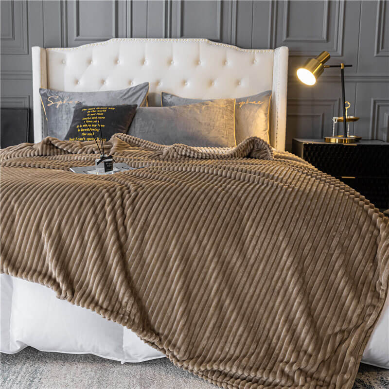 Coperta per divano letto in velluto latte bicolore