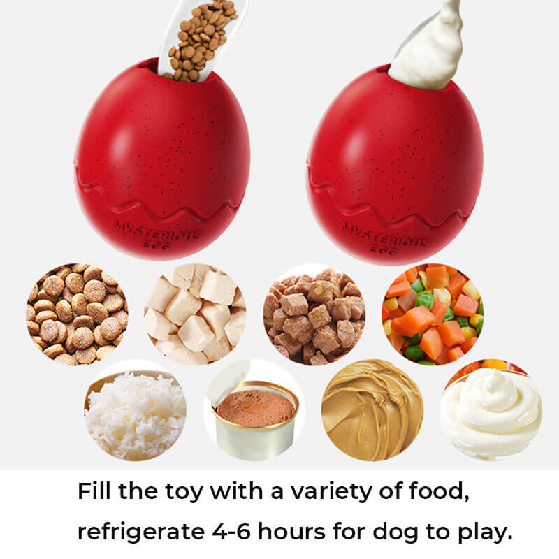 Giocattoli da masticare per cani con alimentatore lento a forma di uovo Giocattoli interattivi per cani