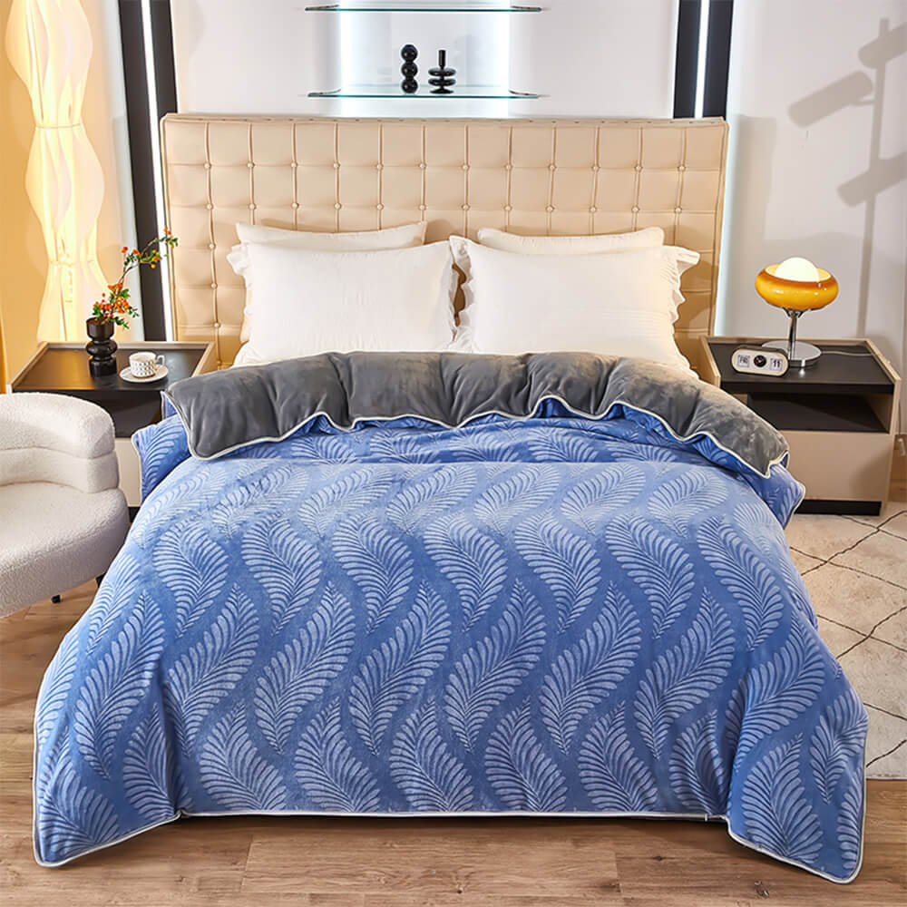 Set di Lenzuola in Velluto di Latte con Motivo Botanico Elegante