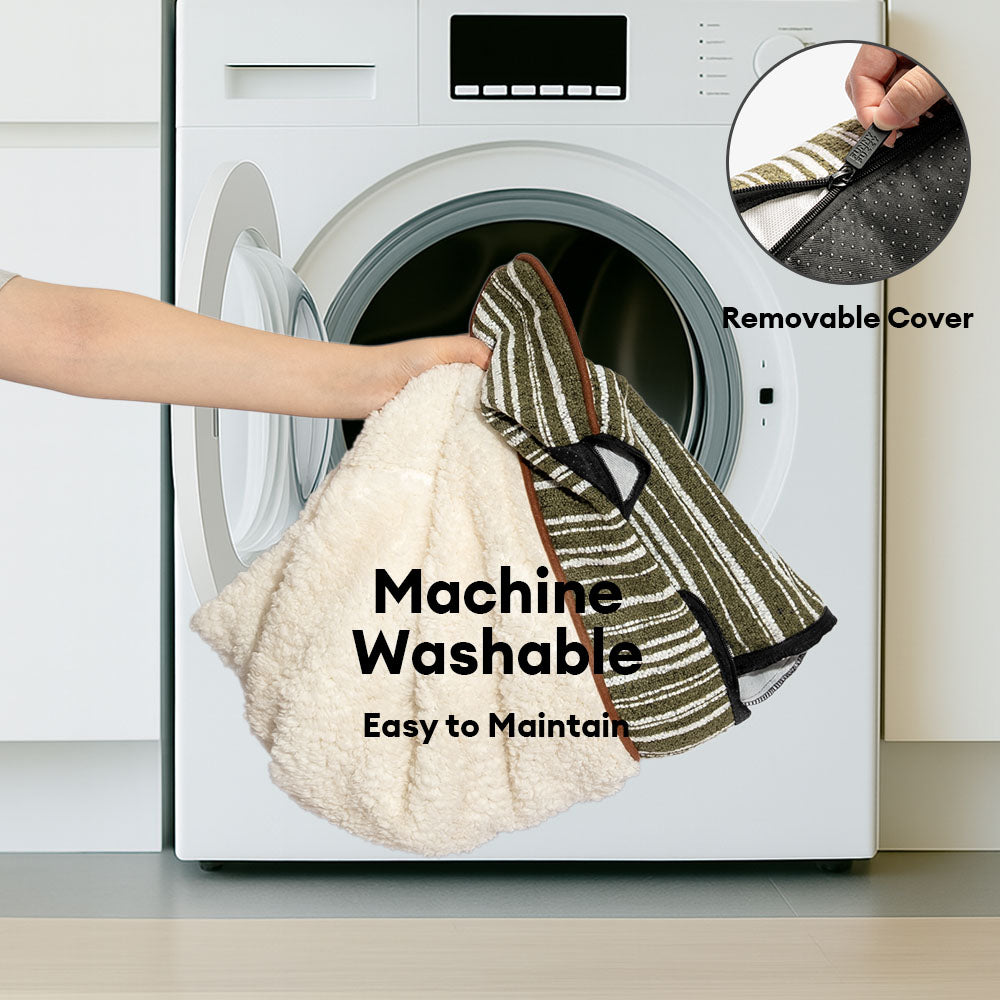 Letto Sofà Ortopedico per Cani e Gatti in Pile Caldo a Strisce con Cuscini - Divano Grove