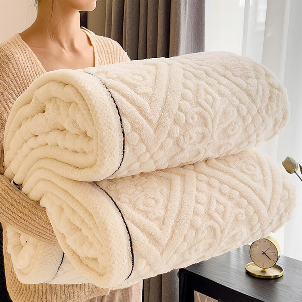 Coperta in Velluto di Latte Impresso in Stile Barocco Morbida e Soffice