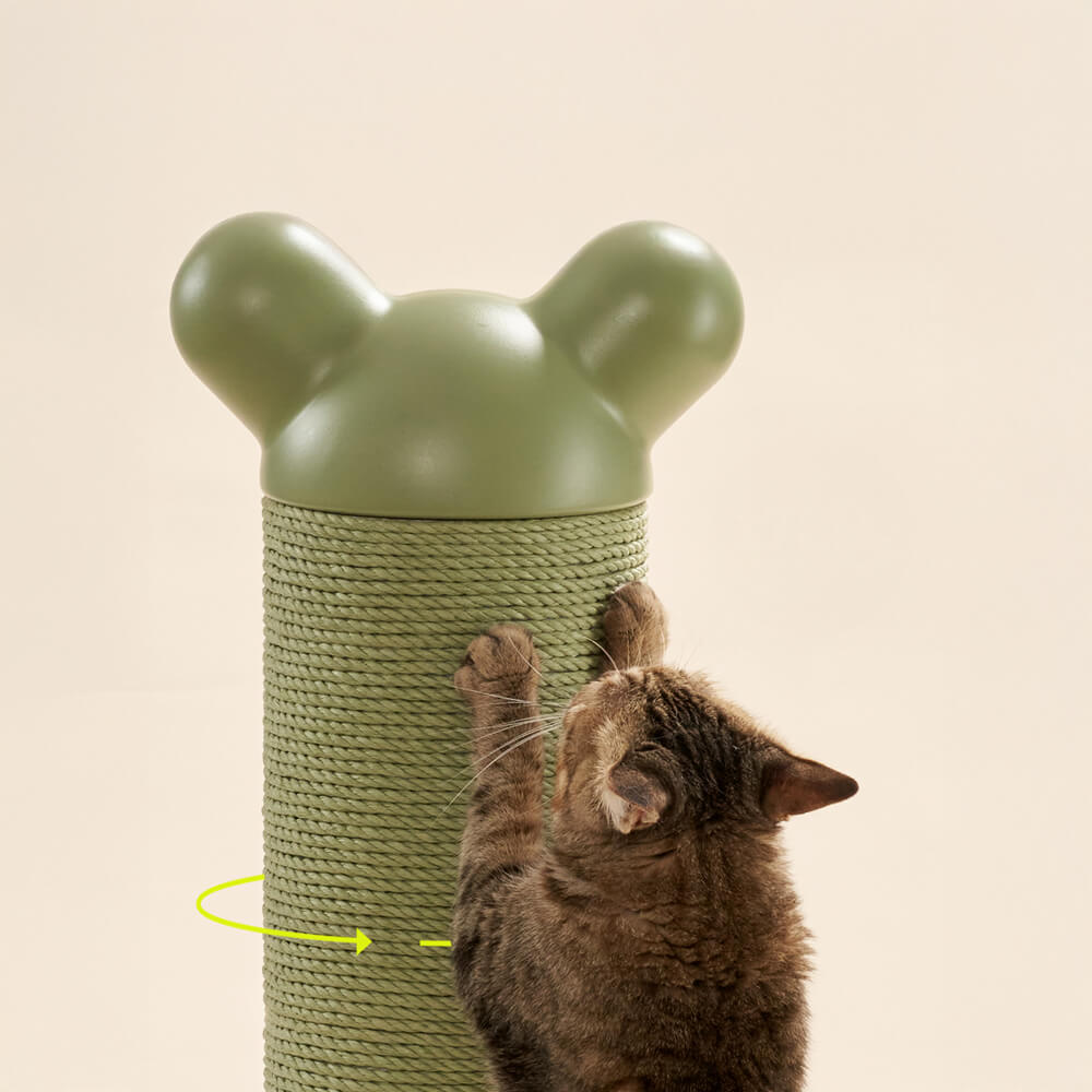 Bear-Ear Design Durable Paper-Rattan Large Cat Scratching Post