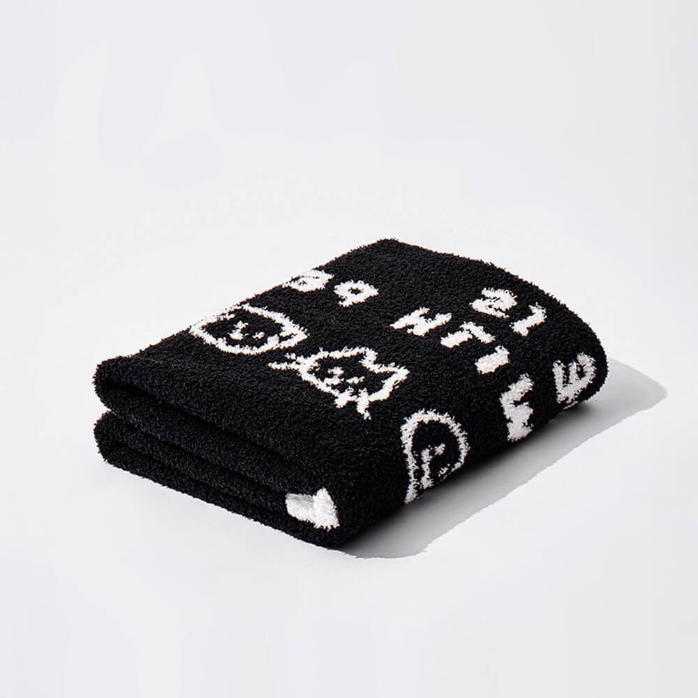 Coperta per cani e gatti stampata fronte-retro reversibile in bianco e nero