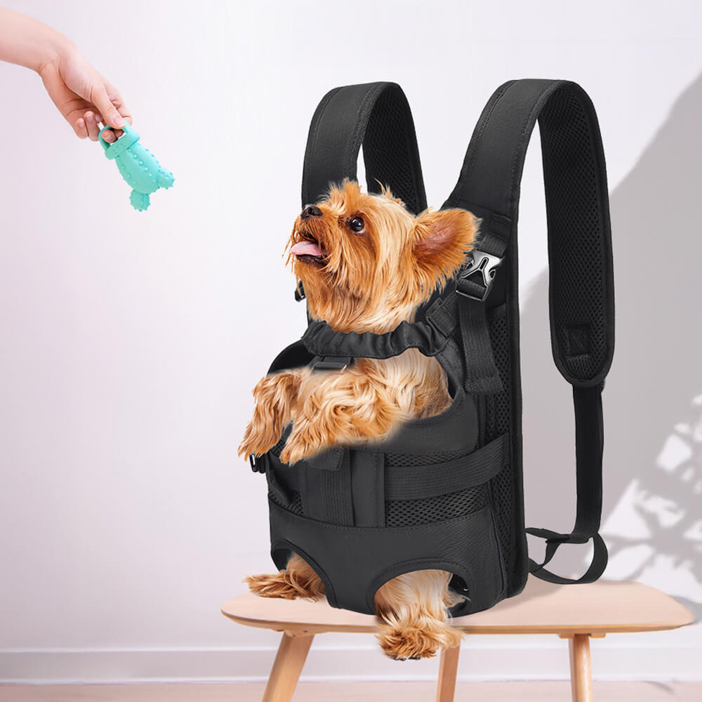 Zaino da viaggio per cani portatile, abbracciante sul davanti, traspirante e regolabile.