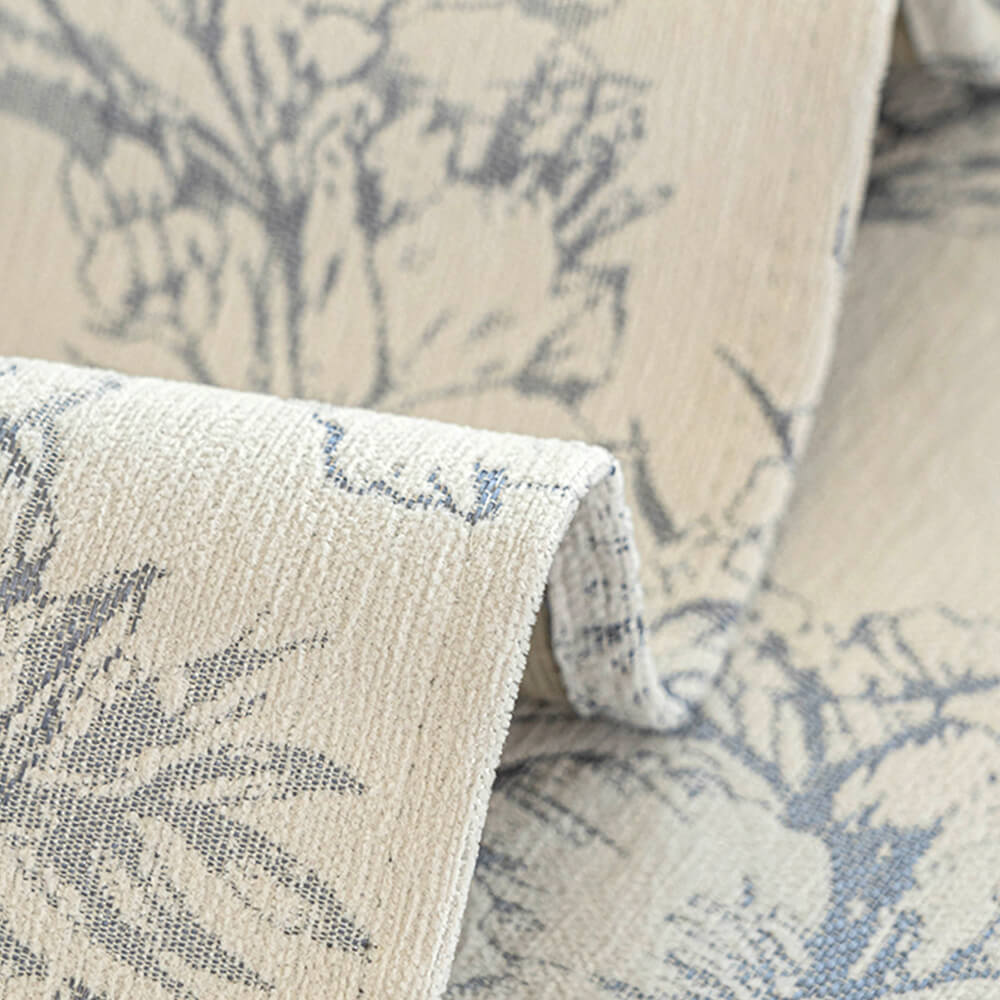 Copri divano anti-scivolo design ruffles floreali in chenille