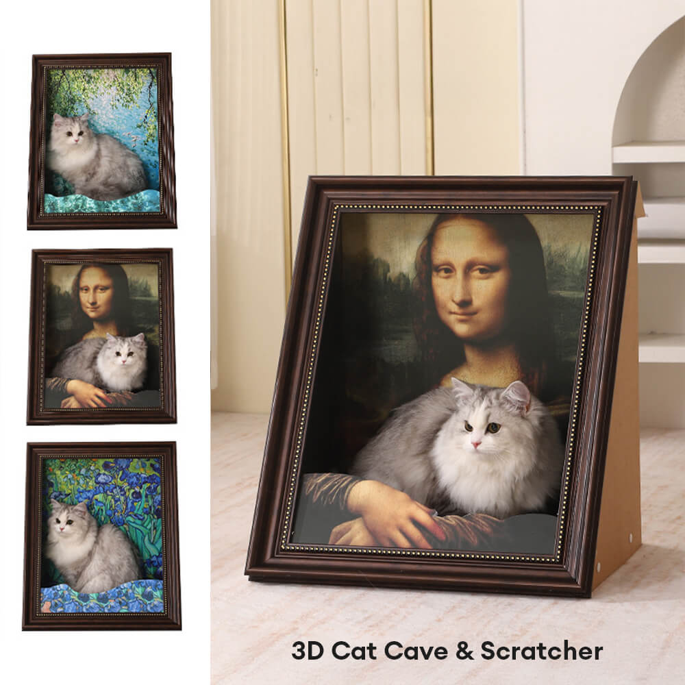 Artigianato Decorativo Ispirato alla Pittura ad Olio Classica Letto per Gatti Graffiato 3D