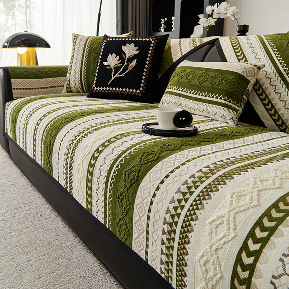 Copertura per divano in suede intrecciato colorato, morbida, friendly con la pelle e antiscivolo