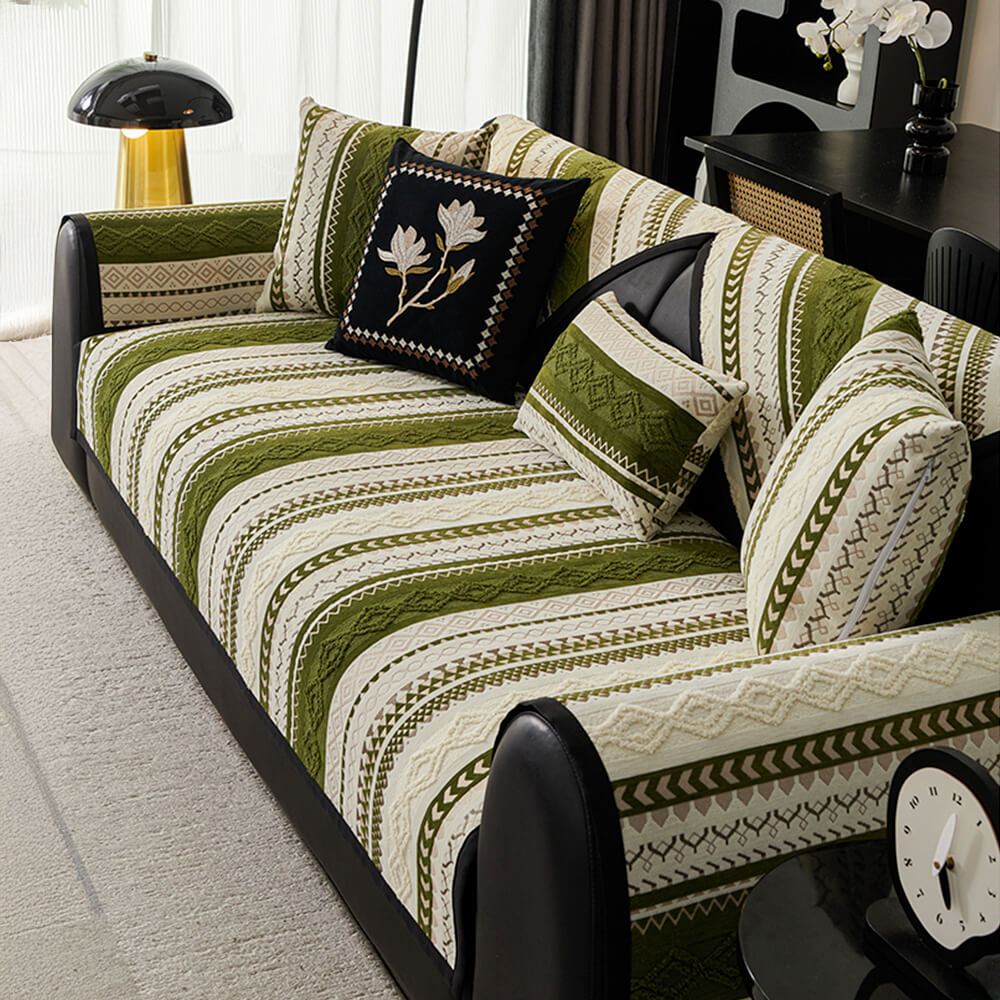 Copertura per divano in suede intrecciato colorato, morbida, friendly con la pelle e antiscivolo