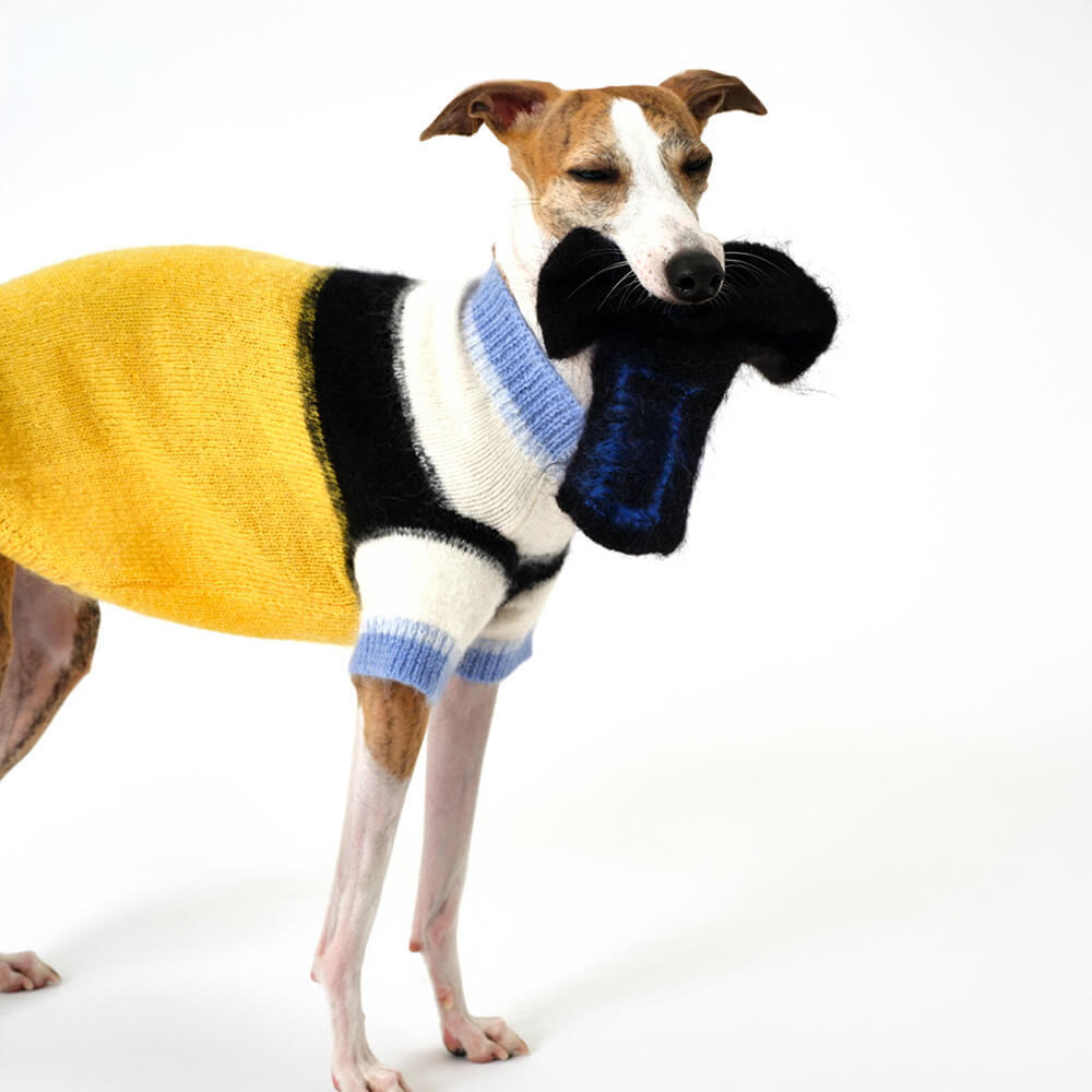 Sciarpa per cani lavorata a maglia calda in morbido mohair colorato