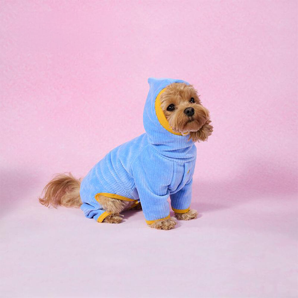 Cozy Corduroy Four-Legged Dog Hoodie Warm Dog Jumpsuit