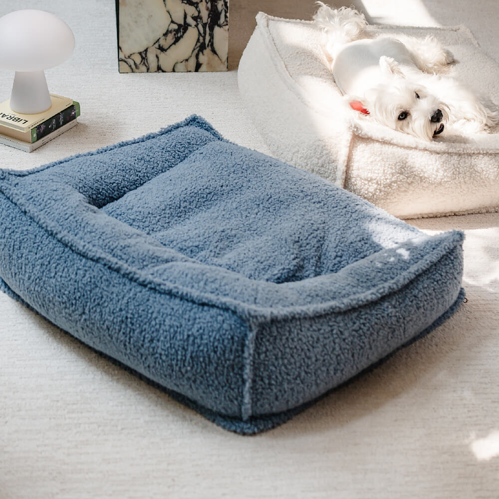 Curved Support Orthopedic Teddy Fabric Waterproof Dog & Cat Bed