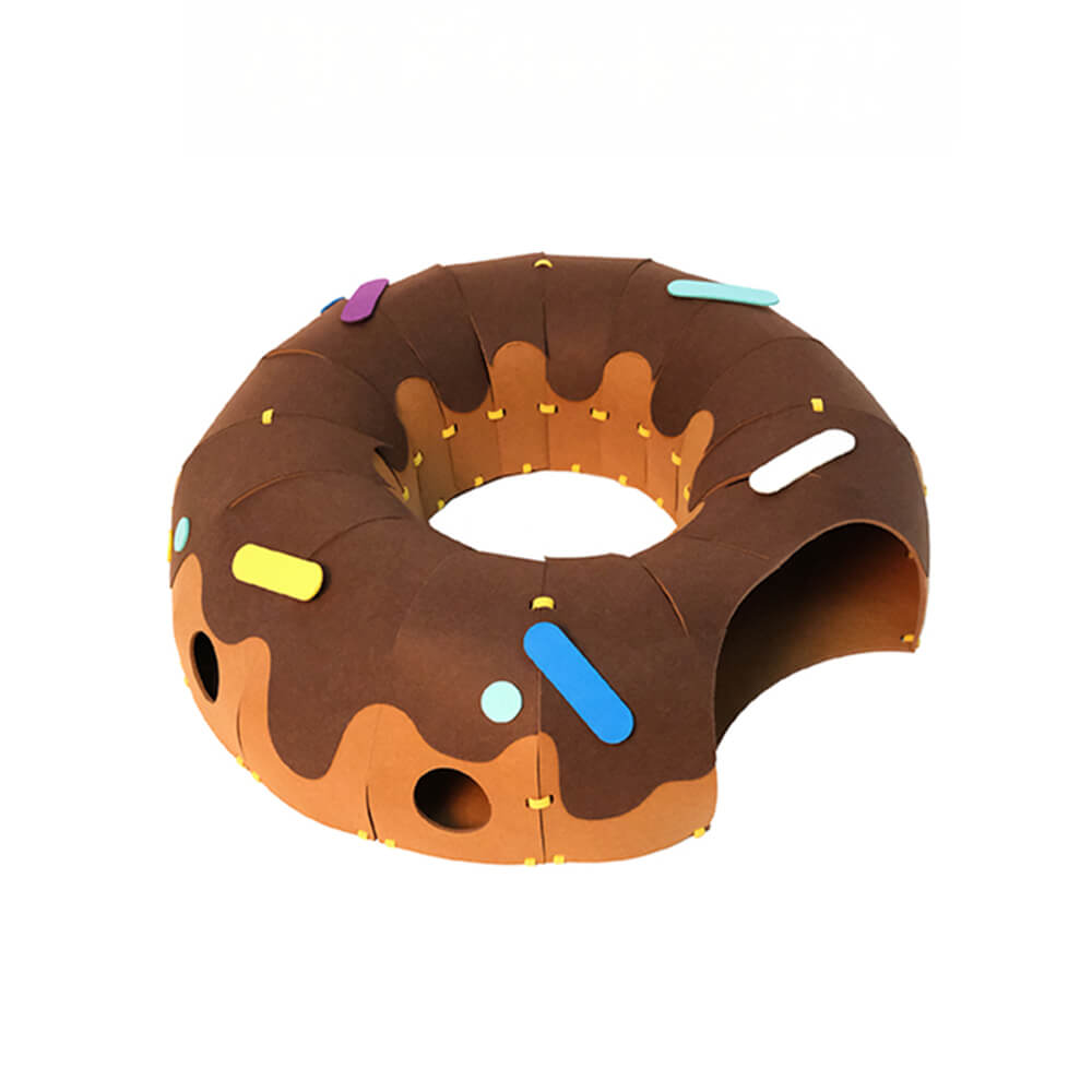Tunnel per gatti a forma di ciambella in feltro – Tunnel per gatti divertente e accogliente