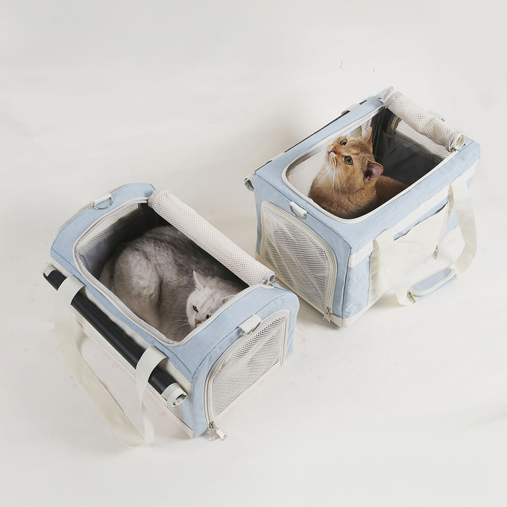 Borsa Per Animali Da Compagnia Rotolante Da Viaggio Multi-gatto A Doppio Strato Con Rotelle