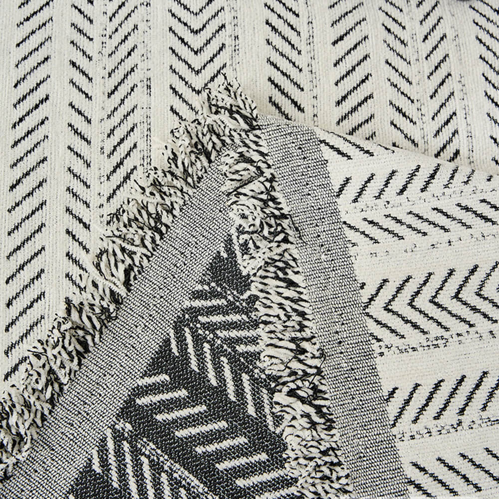 Copertura per divano in chenille a righe eleganti con texture a spina di pesce