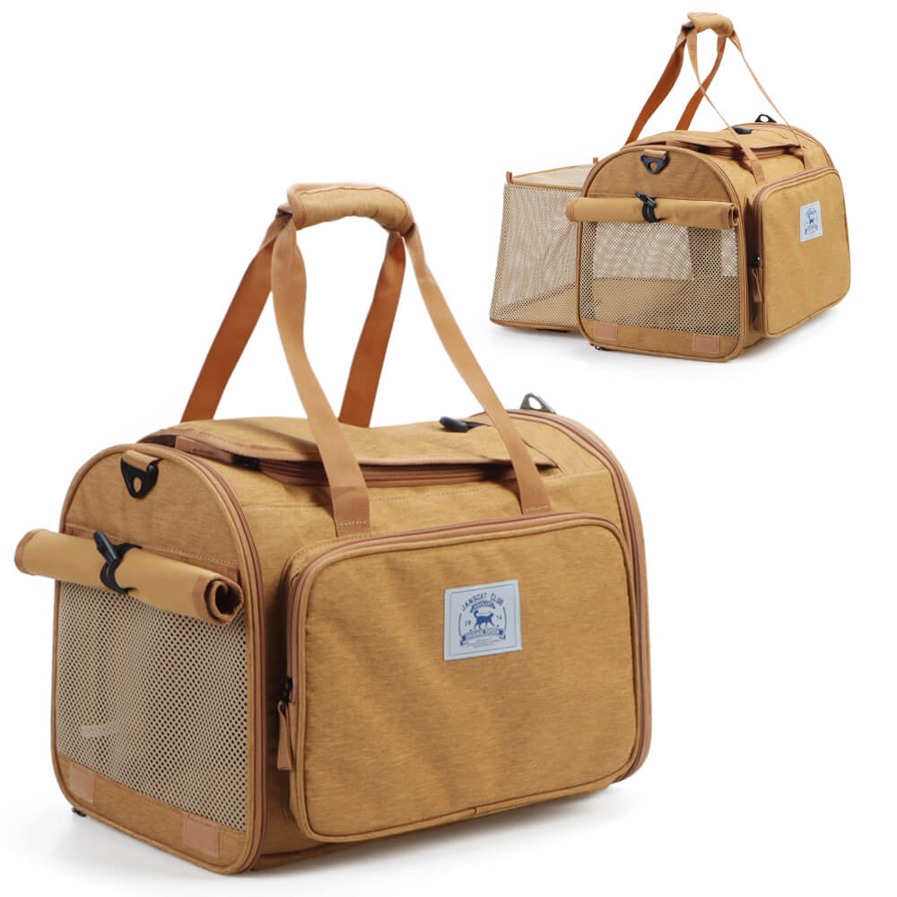 Borsa da viaggio per gatti con spalla singola espandibile e ampio spazio