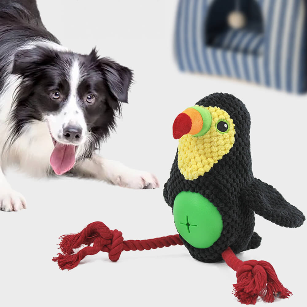 Flamingo Parrot Interactive Durable Rope Chew Dog Toy