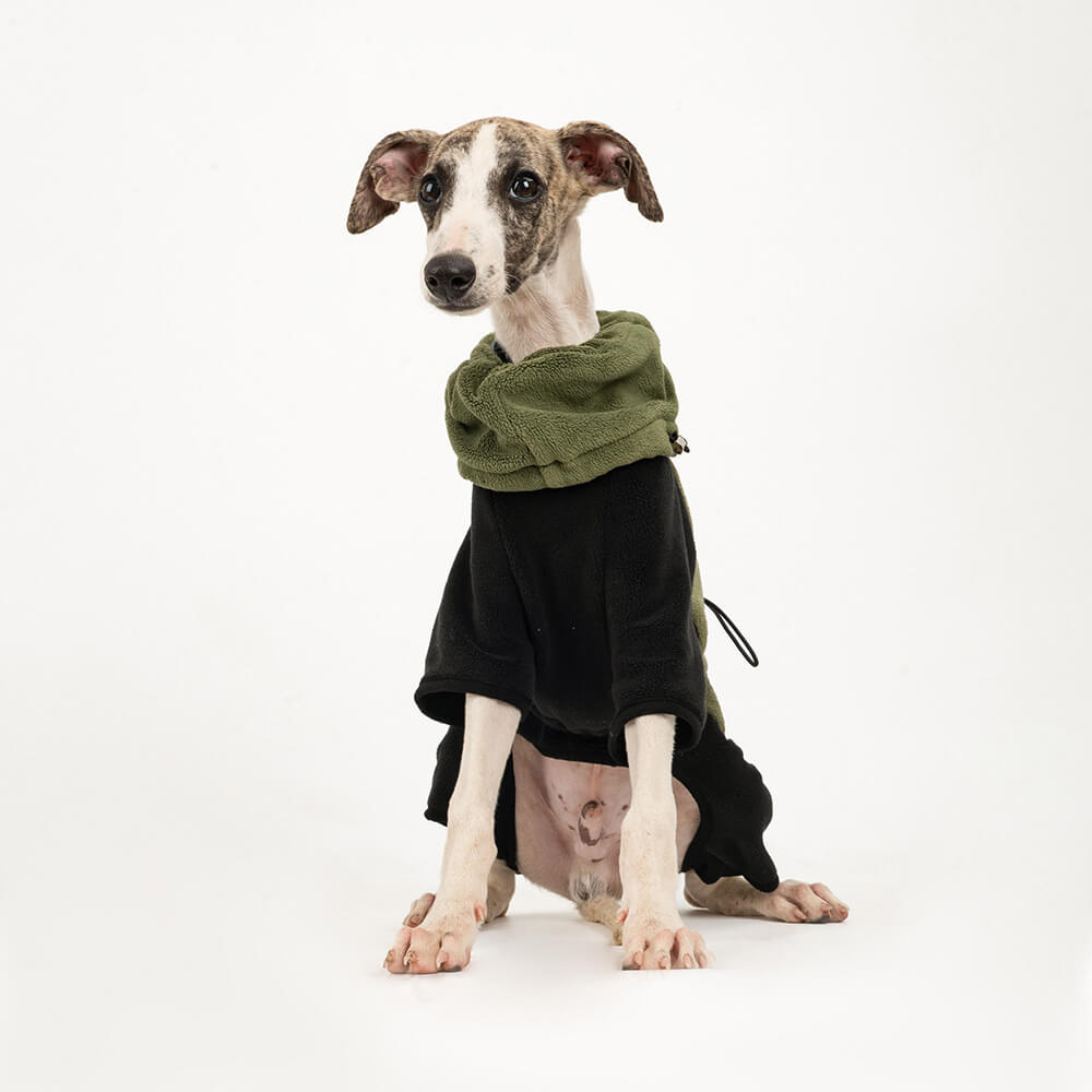 Four-Legged Warm Polar Fleece Dog Coat with Detachable Turtleneck