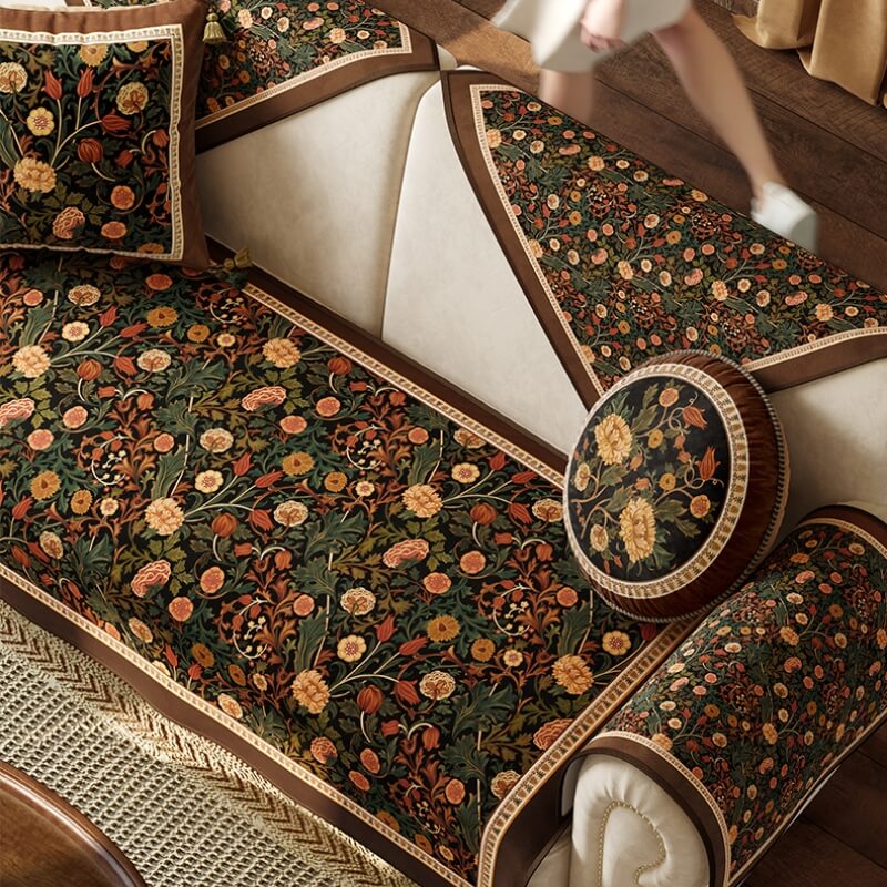 Copertura per divano protettiva antiscivolo in stile vintage di lusso per giardino