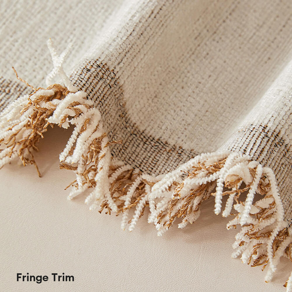 Copertura per divano in chenille reversibile con motivo geometrico